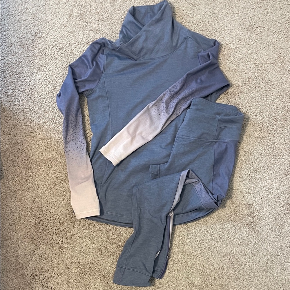 Calia brand workout set. Gradient Long Sleeve Top and Leggings Set